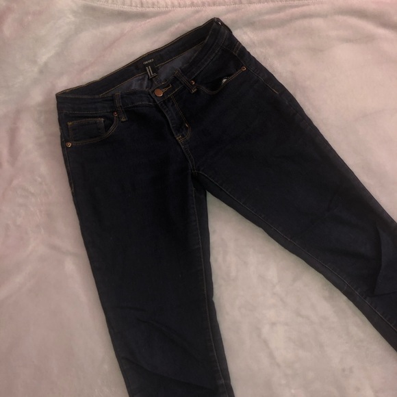 Blue low-rise jeans